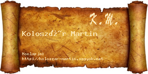 Koloszár Martin névjegykártya